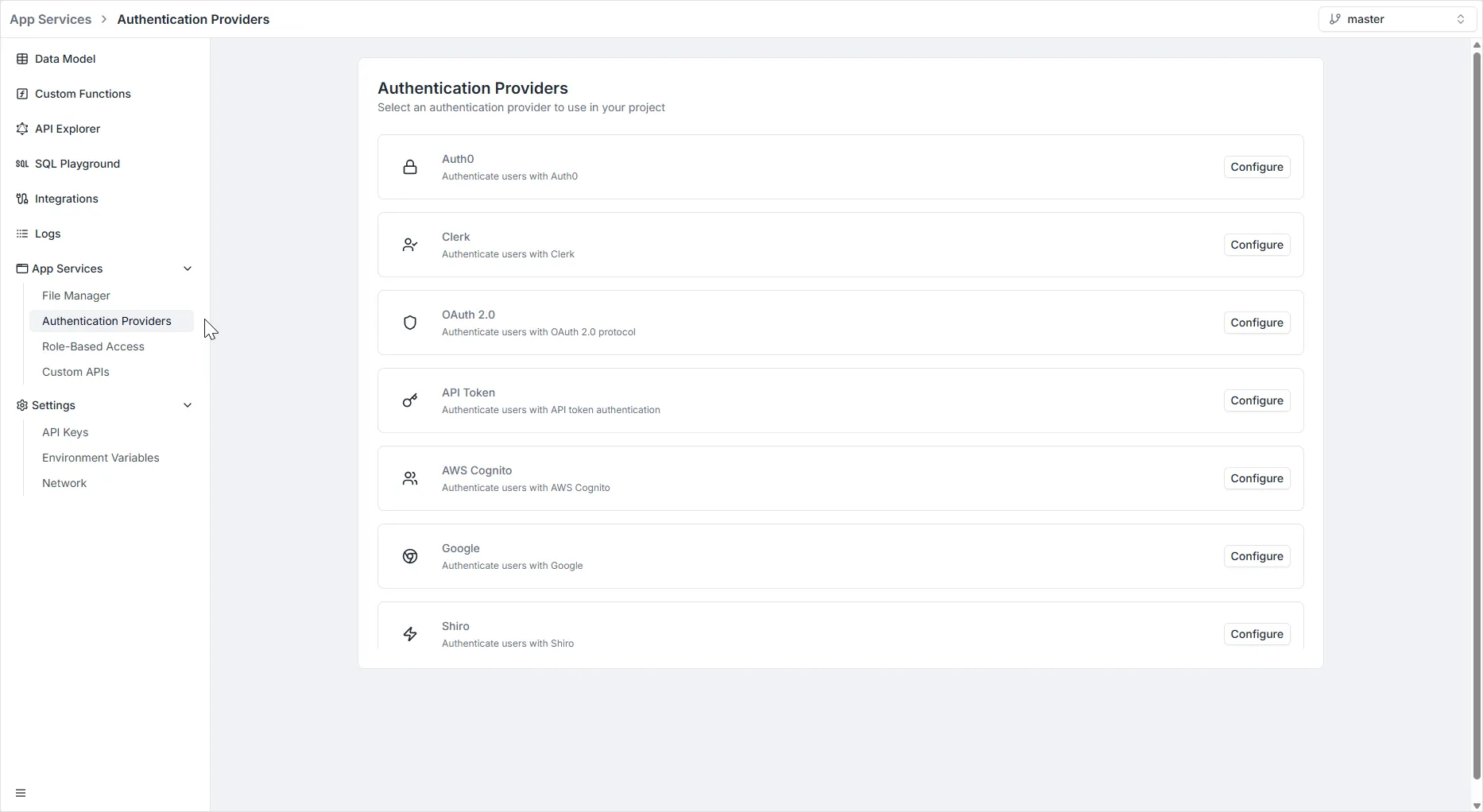 Authentication providers overview