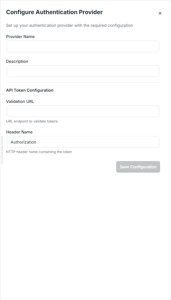 Authentication provider 2 configuration