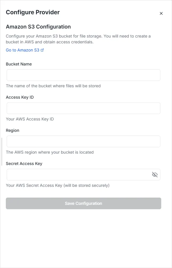 Configurazione Amazon S3