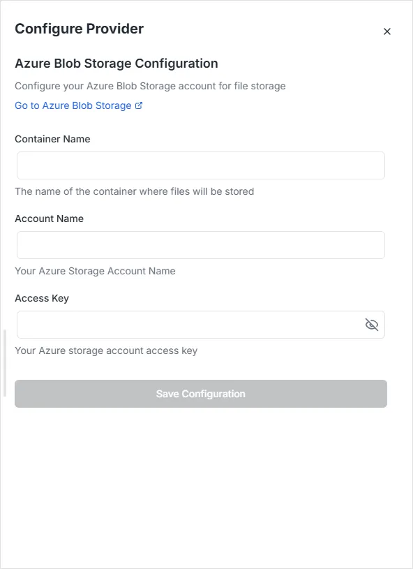 Configurazione Azure Blob Storage